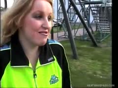 Getting a black guy to have sex with this plump, golden-haired bitch
